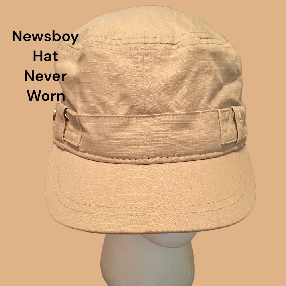 New Khaki Newsboy hat